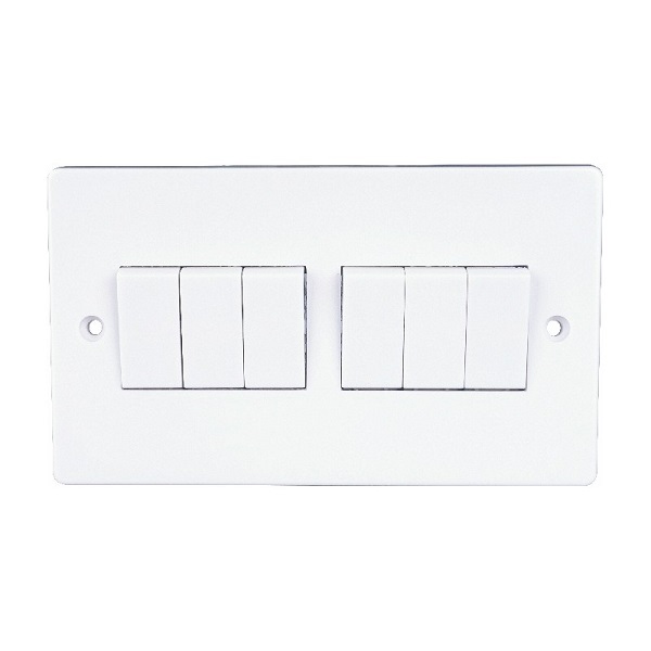 6Gang 2 Way 10A Switch 3x6